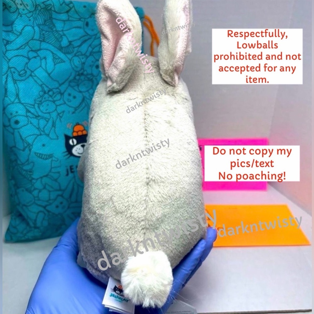 1 OWNER! AUTH SALES RECEIPT! RETIRED BNWT Jellycat Cuddlebud Bernard Bunny PFSF - Picture 4 of 11